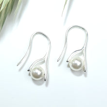 Load image into Gallery viewer, Sterling Silver 925 Fine Crystal Pearl Hook Earrings