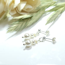 Load image into Gallery viewer, Sterling Silver 925 Mini Freshwater Pearl &amp; Fine Crystal Pearl Stud Earrings