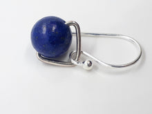 Load image into Gallery viewer, Sterling Silver Lapis Lazuli Triangle Drop Earrings
