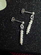 Load image into Gallery viewer, Sterling Silver 7 Mini Fresh Water Pearl Dangle Earrings